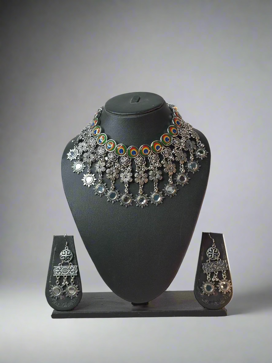 Oxidised Necklace Set – Antique & Designer Jewellery