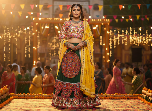 Vibrant Navratri Embroidered Chaniya Choli Set