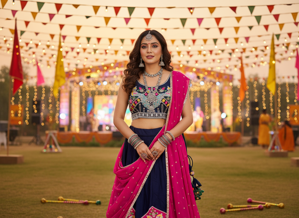 Royal Blue & Magenta Designer Lehenga Choli - Traditional Ethnic Wear for Special Occasions