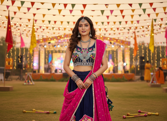Royal Blue & Magenta Designer Lehenga Choli - Traditional Ethnic Wear for Special Occasions