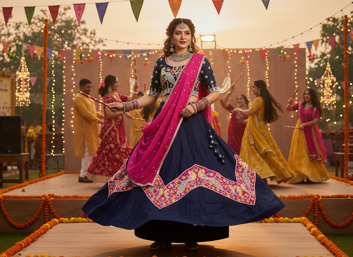 Royal Blue & Magenta Designer Lehenga Choli - Traditional Ethnic Wear for Special Occasions