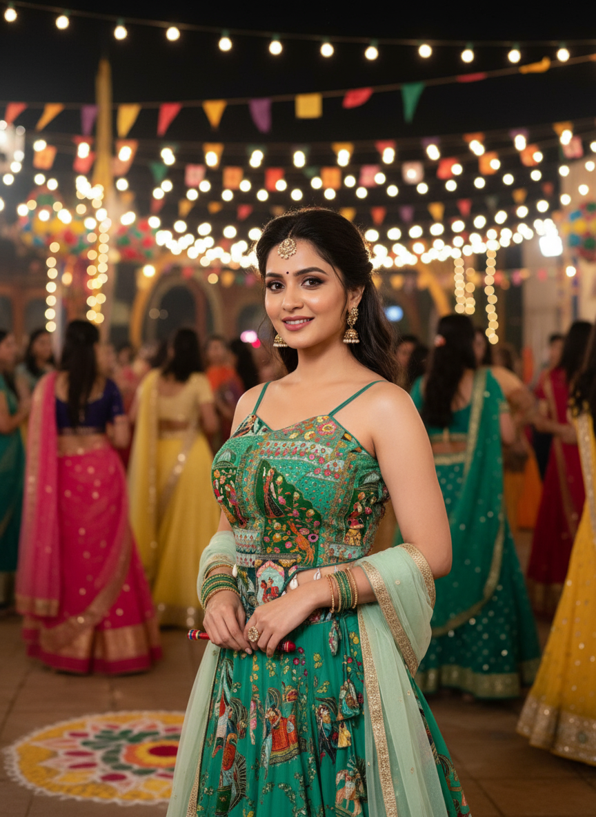 Handcrafted Purple Embroidered Navratri Blouse with Mirror & Tassel Detailing